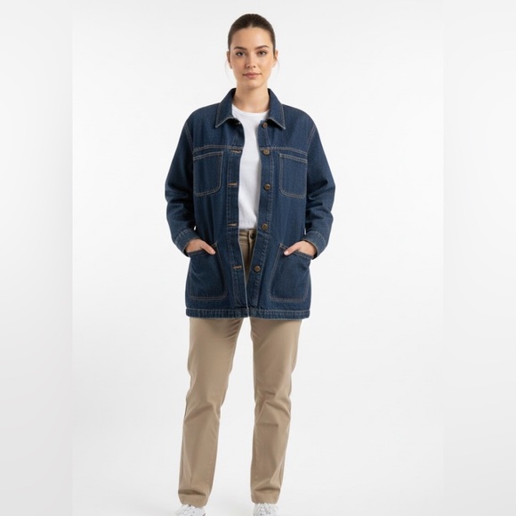 bill blass Jackets & Blazers - Vintage Bill Blass Jeanswear Woman’s Denim Chore Jacket Barn Coat 90’s Size 1X